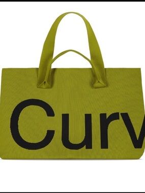 Curves By Sean Brown Lemongrass Green Knit Tote Bag New